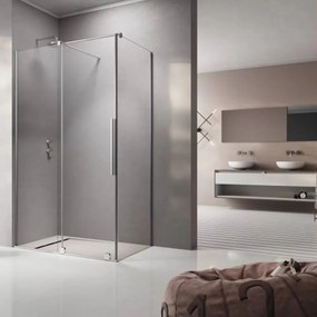 Cabina de dus patrata usa culisanta Radaway Furo KDJ 100x100 profil crom lucios stanga