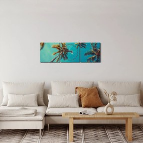 Tablou - Palmieri înalți (cu ceas) (90x30 cm)