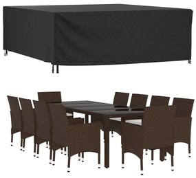 3196419 vidaXL Huse mobilier grădină 2 buc negru 260x260x90cm impermeabil 420D