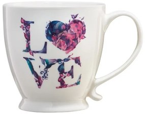 Cana cu talpa 480ml, litere florale, Love Letters