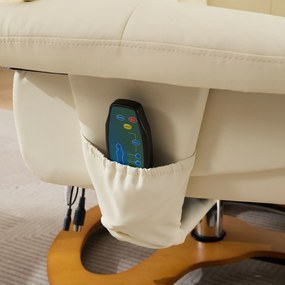 Fotoliu confortabil de relaxare cu funcție de masaj și încălzire, Alb | Aosom Romania