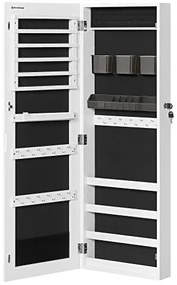 Dulap bijurerii cu oglinda, Songmics, Alb, 108x37.5x9.7 cm