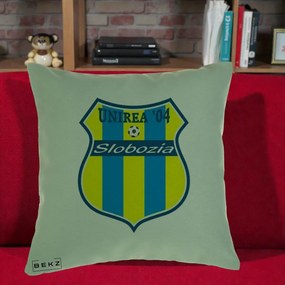 Perna Personalizata Unirea '04 Slobozia Fotbal, 40x40 cm, Verde, Husa Detasabila, Perna Inclusa, BEKZ®