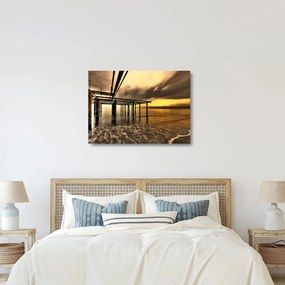 Tablou pe sticlă - Arhitectura la mal (70x50 cm)