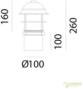 Stalp de exterior, inaltime 26cm cu protectie IP44, Garden 245.41.OR