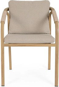 Scaun de grădină în culoare naturală din metal Kalimera – Bizzotto