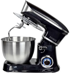 Mixer planetar Royalty Line RL-PKM1900.7, 1900W, 6.5 L, Cupa inox, 6 trepte de viteza + Pulse, Accesorii, Negru