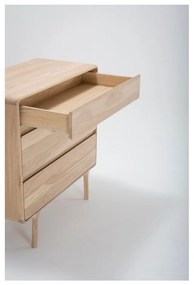 Comodă din lemn masiv de stejar cu 3 sertare Gazzda Fawn