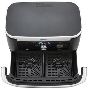 Friteuza dubla cu aer cald Ninja AF500EU, 10.4 L, 7 programe, Timer, Zone independente, Negru