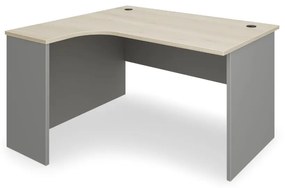 Birou de coltar SimpleOffice 140 x 120 cm, stanga, stejar deschis / gri