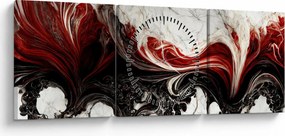 Tablou - Abstract marmură (cu ceas) (90x30 cm)