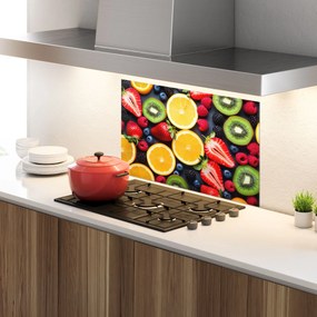 Panou Sticla Bucatarie, 80x120cm, Protectie aragaz, Antistropi, Termorezistent, Alimente, Fructe, Orange Fruit Mix