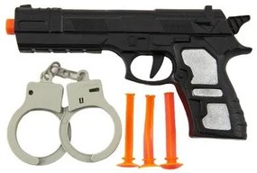 Pistol plastic 21cm cu ventuze 3buc cu catuse