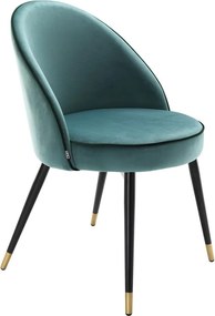Set de 2 scaune elegante design LUX Cooper, catifea turcoaz 113123 HZ