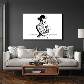 Tablou corp feminin în linii artistice