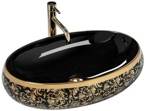 Lavoar Meryl ceramica sanitara Negru/Gold – 60 cm