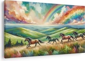 Tablou – Cai galopând prin peisaj (90x60 cm)