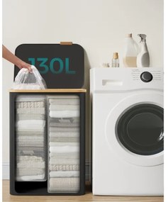 Coș pentru rufe TATE, negru