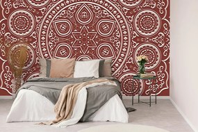 Tapet Mandala etnică delicată în design vișiniu