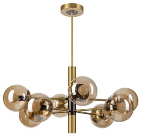 Lustră pe tijă ROLLO 8xE14/5W/230V auriu/fumuriu