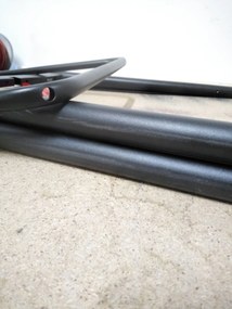 OFERTA Scaun de bar bej inchis NADO VELVET cu picioare negre Calitatea II