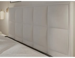 Pat tapițat GRACE, 180 x 200 cm, gri, cu saltele și spațiu de depozitare