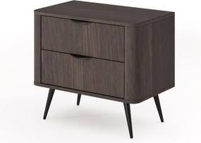 Noptieră Edrin 63 cm cu sertare - stejar dunin / negru