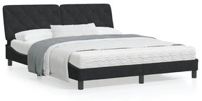 3207931 vidaXL Cadru de pat cu tăblie, negru, 160x200 cm, catifea