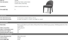 Scaun tapitat design LUX Fallon, Cambon black