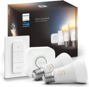 Kit de pornire Philips Hue WHITE AMBIANCE 2xE27/8W/230V + Bridge și comutator dimmer