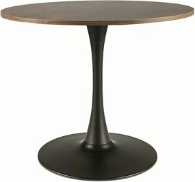 Masa rotunda lemn bucatarie AMADEO II, nuc/negru mat, 90x76 cm