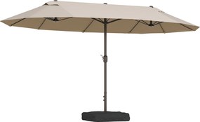 Outsunny Umbrele de Gradina Dubla 460x270cm cu Manivela si Baza Transversala | Aosom Romania