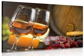 Tablou două pahare de vin roz