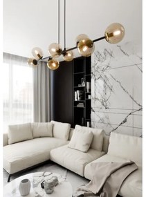 Lustră pe tijă LINEAR 8xE14/10W/230V negru/bej