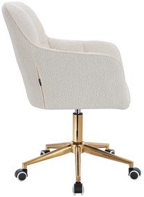 HR550K Scaun Crem Boucle cu Bază Aurie
