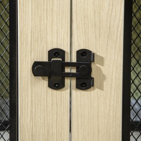PawHut Cușcă pentru câini pe suport cu pernă detașabilă din oțel negru și aspect de lemn - 94 x 60 x 71,5 cm, culoare fag natural | Aosom Romania