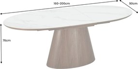 Masa extensibila, Ceramica Alba, Furnir nuc, UNIQUE 160-200cm
