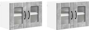 vidaXL Dulap de bucătărie 2 pcs Gri din beton 60 x 31 x 40 cm