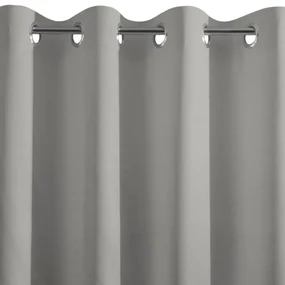 Draperie blackout gri închis cu țesătură densă 140 x 250 cm