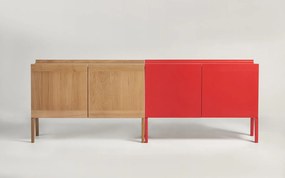 Comodă lemn masiv Heron, 100 × 40 × 70 cm - Rosu