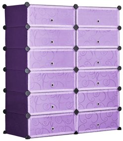 Dulap tip pantofar modular din plastic, mov
