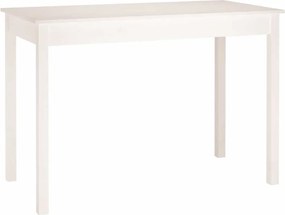 vidaXL Masă de sufragerie, alb, 110x55x75 cm, lemn masiv de pin