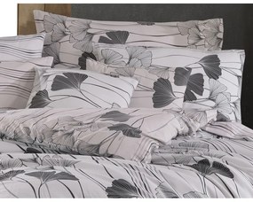 BedTex Lenjerie de pat din bumbac Ginko albă, 140x 200 cm, 70 x 90 cm
