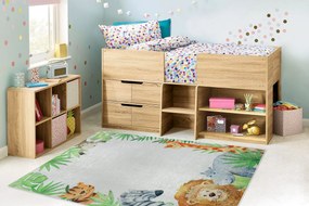 BAMBINO 54090 covor lavabil Animale, Africa pentru copii anti-alunecare - alb / verde
