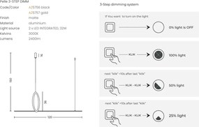 Lustra moderna aurie LED PELLE 3-STEP DIMM