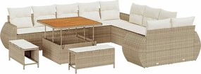 vidaXL Set de canapele pentru grădină cu pernă 13 pcs bej și crem