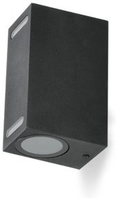 Aplică de exterior QUERK 2xGU10/35W/230V IP54 15 cm negru