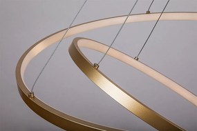 Lustra LED cu telecomanda cu 2 inele metal auriu Beliza