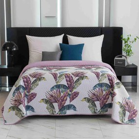 Cuvertura de pat TROPIC alb / roz Dimensiune: 220 x 240 cm
