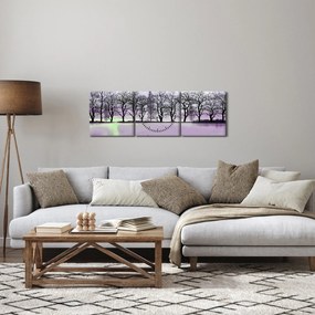 Tablou - Barcă pe lac (cu ceas) (90x30 cm)